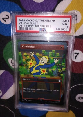 2024 MTG Fallout Vandalblast Vault Boy Borderless PSA 9