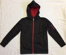 Boys Black Zip Front Hooded Jacket By New Balance Sz M 10/12 EEUC