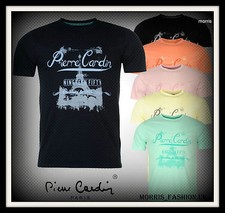 Mens Designer Pierre Cardin Everyday Large Printed Pastel T Shirt Top Size S-4XL