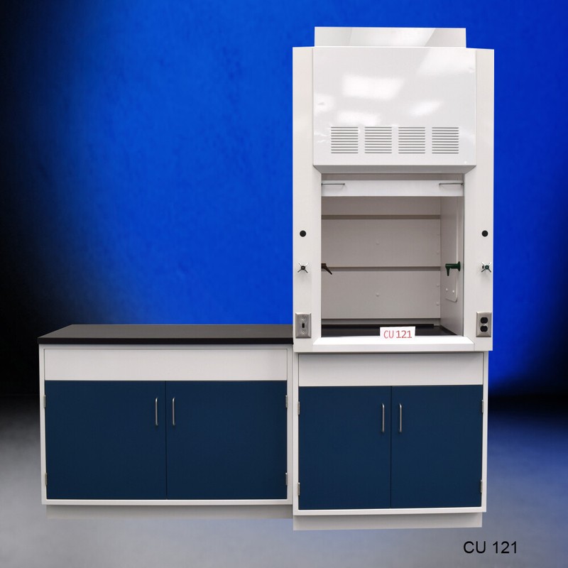 3' Fume Hood w/ Blue Storage 4' Laboratory Sink Cabinet / E1-640C
