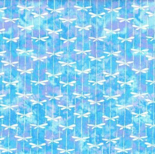 Libellen blau/lila Baumwollstoff - Bild 1 von 2