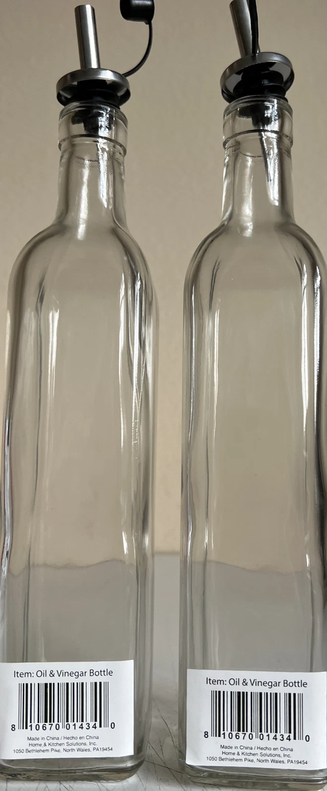 Glass Olive Oil And Vinegar Dispenser Bottle Pourer Spout Set Of 2 Home &Kitchen