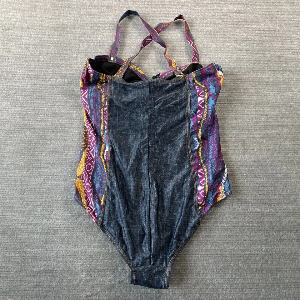 Traje de baño vintage Coogi Y2K para mujer 1X estilo 3D tejido estampado hip hop ajustable Foto 2 de 4