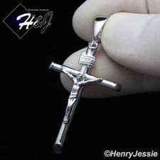 MEN WOMEN SOLID 925 STERLING SILVER JESUS CHRIST CROSS CRUCIFIX PENDANT*SP213