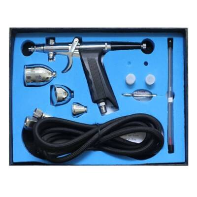 0.3/ 0.5/ 0.8mm Nozzle Dual   Gravity Feed Airbrush Paint Spray Gun Cup Set #F17