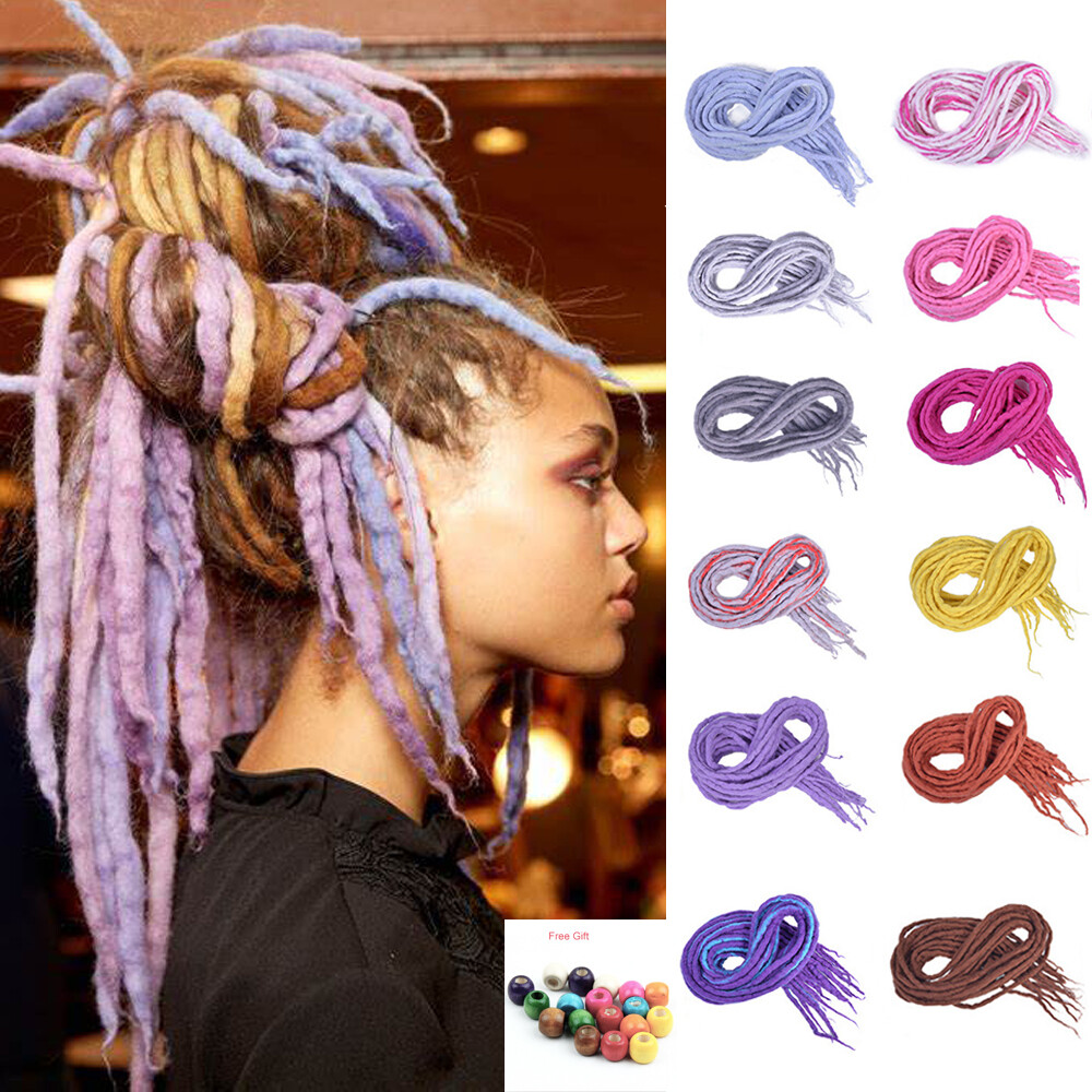 Soft Double Ended Wool Dreadlocks Folded Dreadlocks Reggae Hair