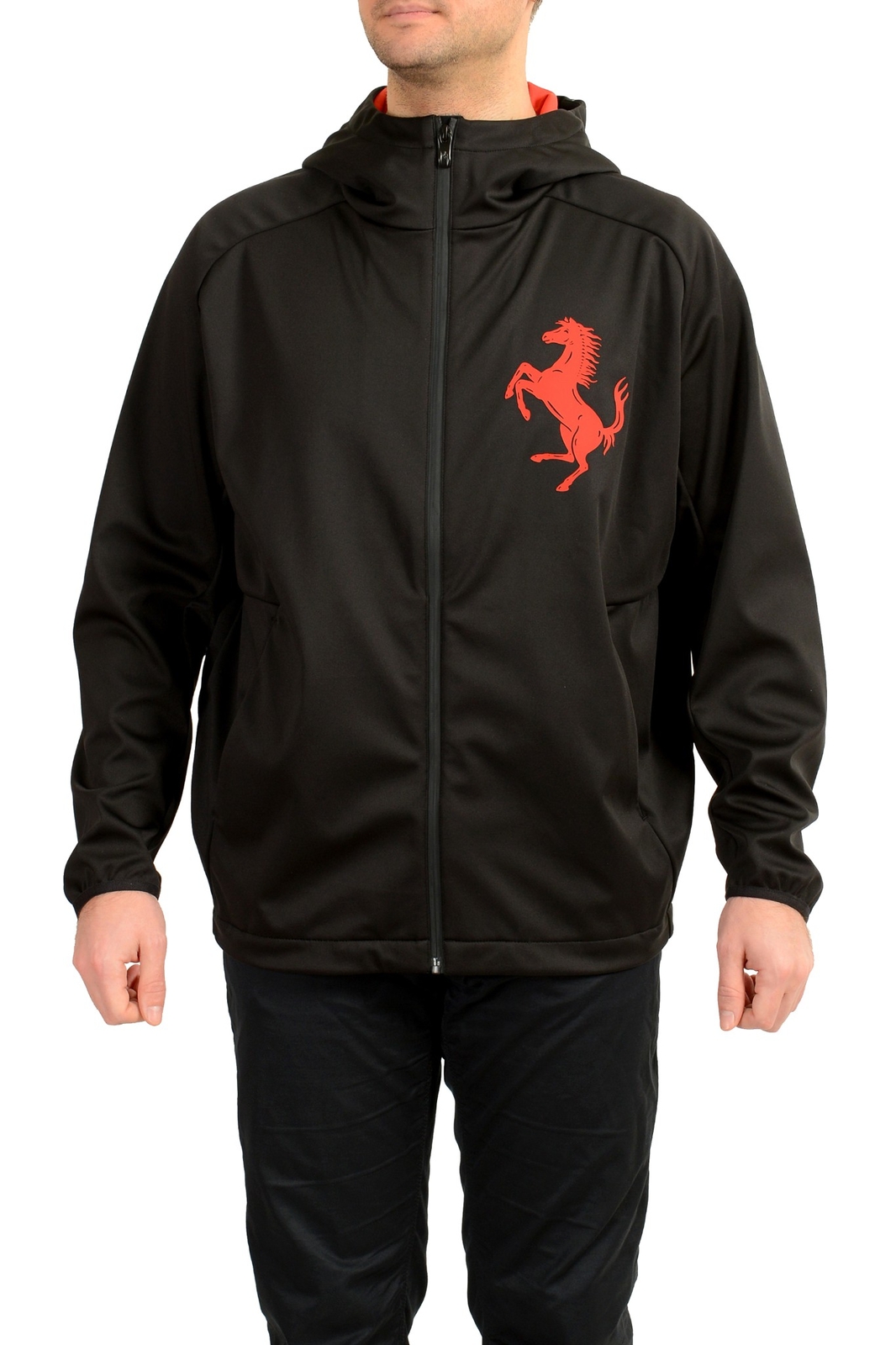 Мужская черная куртка Softshell с капюшоном и логотипом Scuderia Ferrari US 2XL IT 56 31090₽