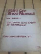 1984 Ford Car Shop Manual Supplement 2.4L Turbo ZF Transmission