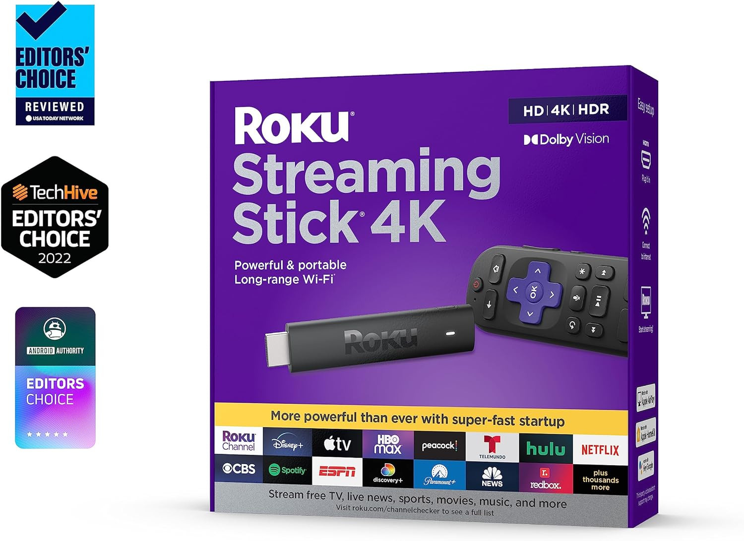 Roku Streaming Stick 4K Device 4K HDR Dolby Vision Voice Remote - 3820RW