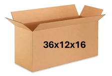 36" x 12" x 16" CARDBOARD BOX - 200 lb - SINGLE BOX