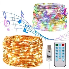 Sound Activated Music String Lights 5V 10m 100led USB Power Remote Control Party