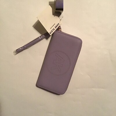 Anne Klein Placed Perf Zip Around Wristlet Wallet Womens AKH4294 Violet MSRP $48