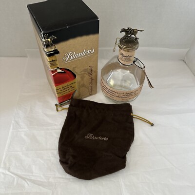 Blanton's Bourbon Whiskey Empty Bottle Jockey Stopper Letter N W/ Box Bag, Tag