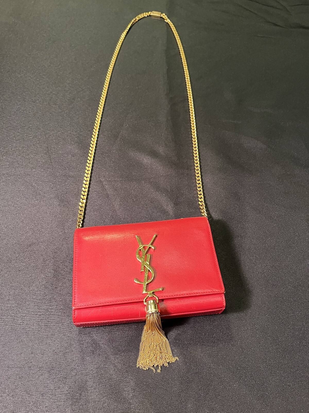SAINT LAURENT YSL KATE NAPPA TRACOLLA BORSA A TRACOLLA TOTE PORTAFOGLIO BORSA AUTENTICA