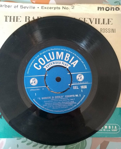Rossini Il Barbiere di Siviglia CALLAS ALVA GOBBI Mono 7" single barber seville - 第 4/12 張圖片