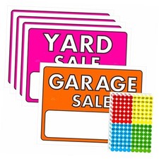 5-Pack Double-Sided Yard Sale Sign Kits with 1400 pcs Sale Pricing Style-A