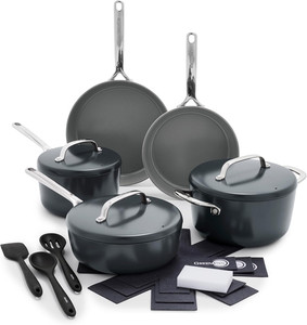 14 Pièce en céramique saine Ensemble de produits de cuisine antiadhésifs, jauge lourde, four sécuritaire