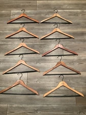 10 Hotel Collection Wood Wooden Clothes Hangers Hanger