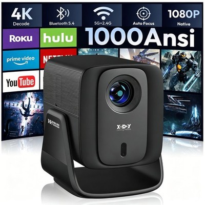 XGODY 4K Beamer Smart Projektor Android 14.0 WiFi Bluetooth Heimkino HDMI USB