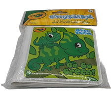 Crayola Bubbly Bath Book Go Go Green Soft 4" Book for Ages 3 NEW