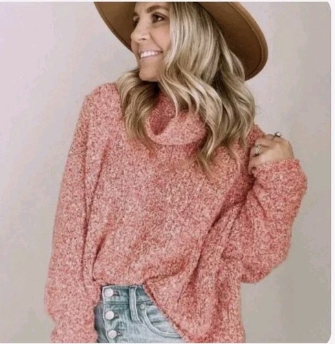 Free People Wasserfallausschnitt Strickpullover XS rot Lotus Oversize bequem weich Neu mit Etikett - Bild 1 von 15