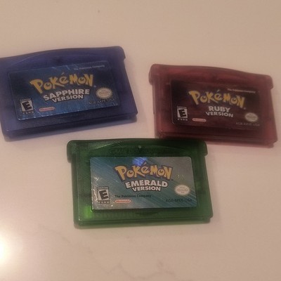 Pokemon Sapphire Ruby Emerald Game Boy Advance Cartridges