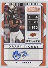 2020 Panini Contenders Draft Picks College Ticket Blue Foil AJ Green Auto nd3
