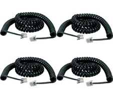 4-Pack Phone Handset Cable 12 ft Modular Coil...