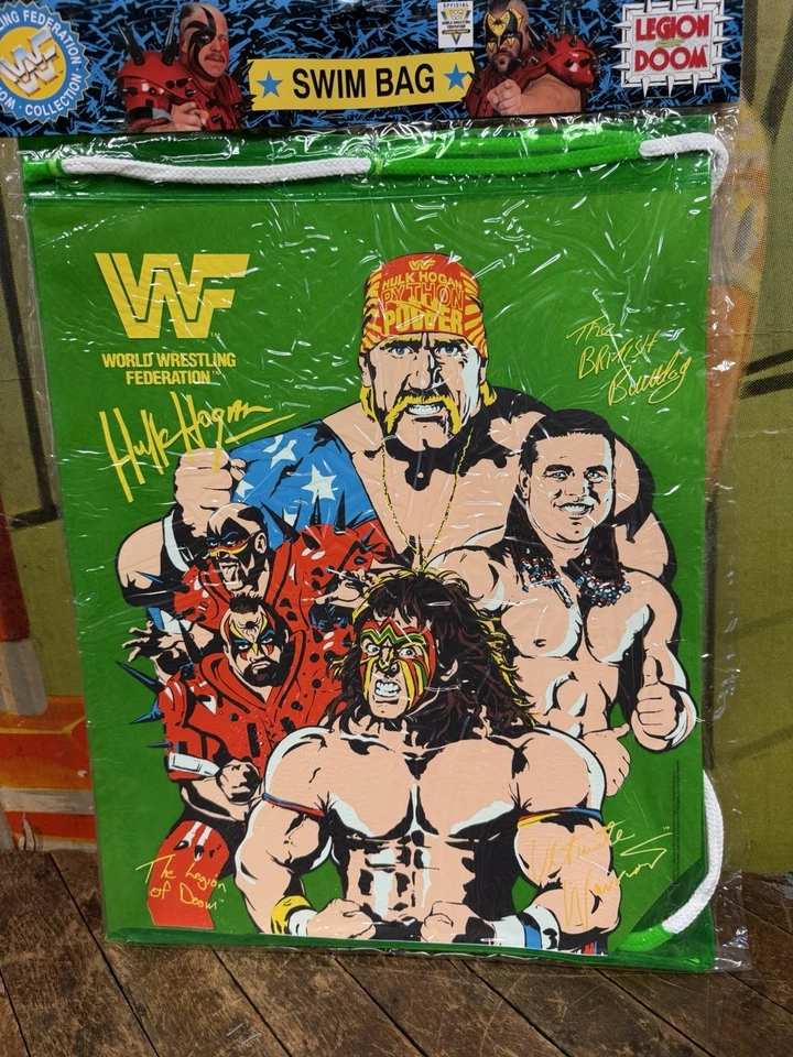 DE COLECCIÓN 1991 WWF BOLSA DE BAÑO FIGURA WWE NWA WCW NUEVO RETRO ELITE HASBRO LJN ¡RARO!! Foto 2 de 4