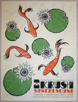 2006 DJ Krush Suntzu Sound - Seattle Silkscreen Concert Poster s/n by Mike Klay