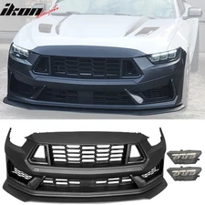 For 15-17 Ford Mustang 24+ Dark Horse Front Bumper Conversion W/Grille Headlight