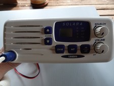 Solara model by Uniden VHF marine transceiver, needs antenna, mounting bracket.
