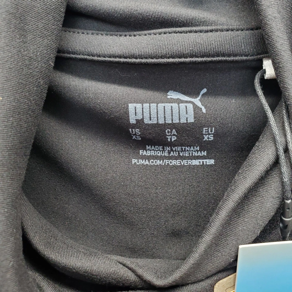 PUMA 高尔夫 Cloudspun Top 女式 XS 黑色 UPF 40 罗纹下摆模拟领套衫 — 第 4/4 张图片