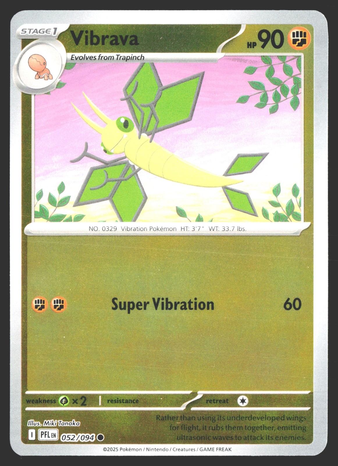 ME02: Phantasmal Flames #052/094 Vibrava Reverse Holo