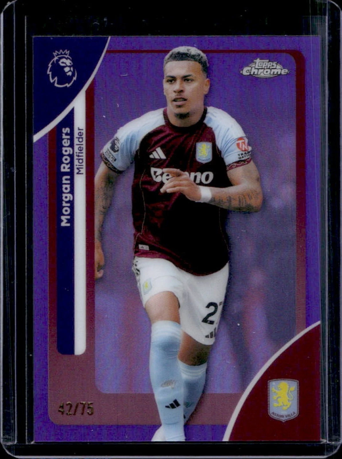 2026 Chrome Premier League Morgan Rogers Purple Refractor /75