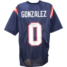 Christian Gonzalez Autographed Pro Style Size XL Blue Jersey Beckett 50946