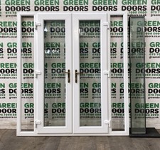 FRENCH DOORS WITH SIDELIGHTS WHITE UPVC EXTERNAL DOUBLE GLAZED EXTERIOR PLASTIC