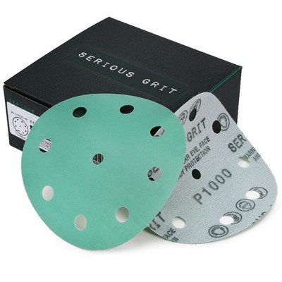 - 5-Inch 9-Hole 1000 Grit Sanding Discs - Heavy-Duty Hook & Loop Film Discs -...