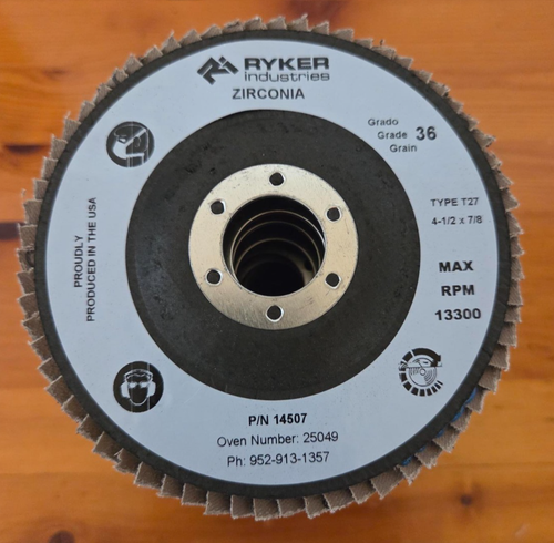 FLAP DISCS | USA | 4-1/2X7/8 | 36 GRIT | ZIRCONIA+ | T27 | 10 PK - Picture 1 of 3