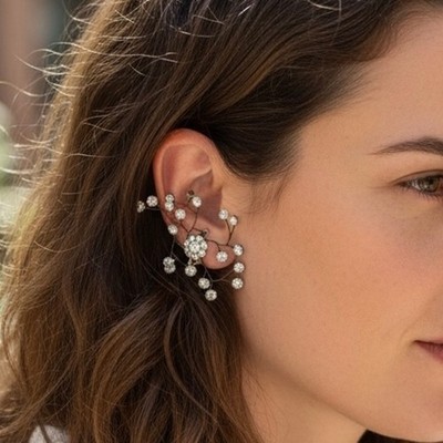 VINTAGE MCM RHINESTONE FIREWORK EARRINGS