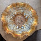 Northwood  Stippled Marigold 3 Fruits Bowl  1910c.                           (A) — photo 1