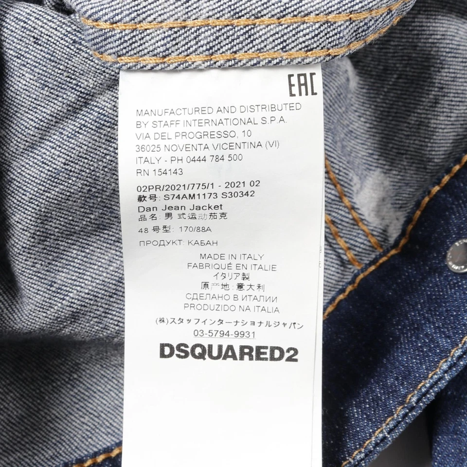DSQUARED2 MUCCA WASH Denim Jacket S74AM1173 cotton Navy White #48 Used mens - Image 4 of 4