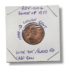 1988-D Transitional Reverse of 1989 Lincoln Penny RDV-006 Flared G Variety