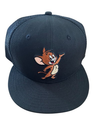 #ad #ad Tom and Jerry Trucker Hat Cap Snap Back Mens Black Jerry Mouse New Era $51.61