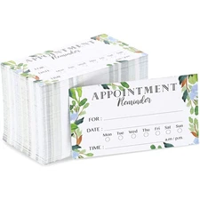 200 Count Appointment Reminder Cards for Business Grooming Salon Medical Doctors