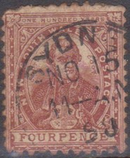 (F389-31) 1888 NSW 4d brown Cook stamp (AF)