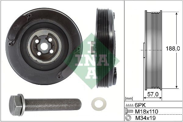 Neu - Schaeffler Ina 544000220 Riemenscheibe, Kurbelwelle FüR Audi Volvo Vw-image