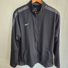 Nike Epic Men's 2XL Black Full Zip Track Jacket Athletic Swoosh Zip Pockets