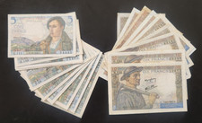 Lot of 20 France Currency Notes 5 Francs 1943 1945 1947 10 Francs 1947 1947