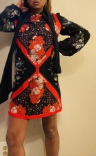 2016 Alexander McQueen Silk Scarf AOP Dress IT 40
